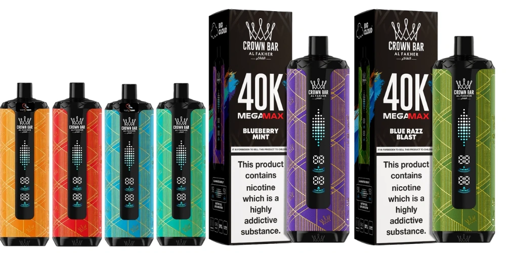 Al Fakher Mega Max 40000 Puffs flavors collection featuring fruity, mint, and icy vape options