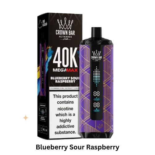 Al Fakher Mega Max 40k Puffs Blueberry Sour Raspberry flavor disposable vape