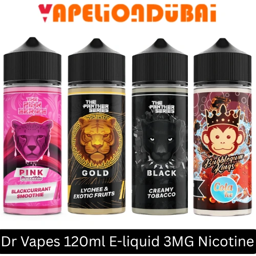 Dr Vape 120ML E-Liquid 3MG freebase vape juice bottle