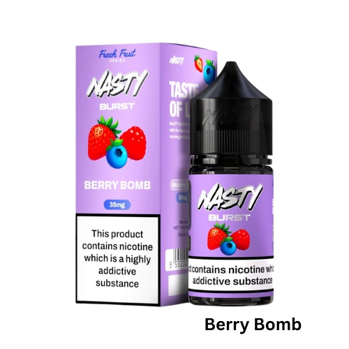 Nasty Burst Salt E-liquid Berry Bomb 30ml bottle