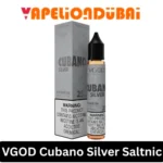 VGOD Cubano Silver Saltnic 30ml bottle featuring tobacco and vanilla custard blend