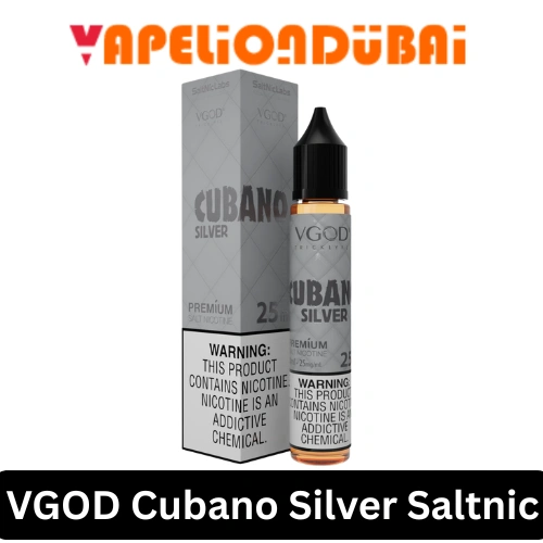VGOD Cubano Silver Saltnic 30ml bottle featuring tobacco and vanilla custard blend