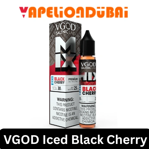 VGOD MIX Iced Black Cherry Salt Nic 30ml with ripe black cherry flavor and a cool finish