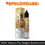 VGOD Tobacco Plus Belgian Butterscotch Salt Nic 30 ml – smooth tobacco blended with creamy Belgian butterscotch