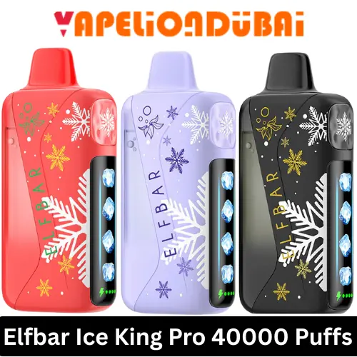 ELFBAR Ice King Pro 40000 Puffs disposable vape with LED display and adjustable airflow, available in Dubai