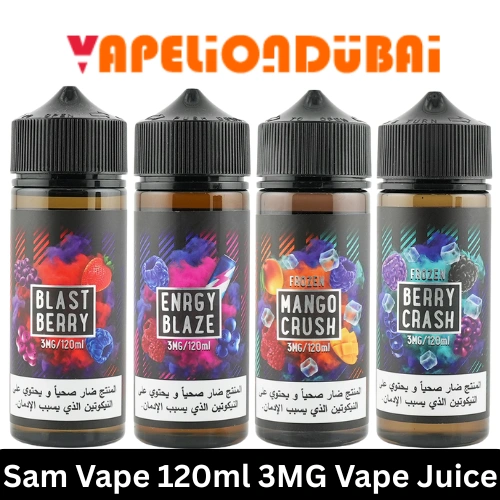 Sams Vape 120ml E-Liquid 3mg Sams Vape 120ml E-Liquid 3mg bottle for sub-ohm vaping