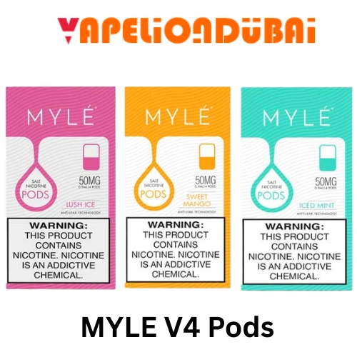 MYLE V4 Pods pre-filled nicotine salt pods designed for smooth flavor and consistent vapor with MYLE V4 device
