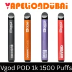 VGOD POD 1K disposable vape with 1500 puffs and 20mg nicotine available at Vape Lion Dubai
