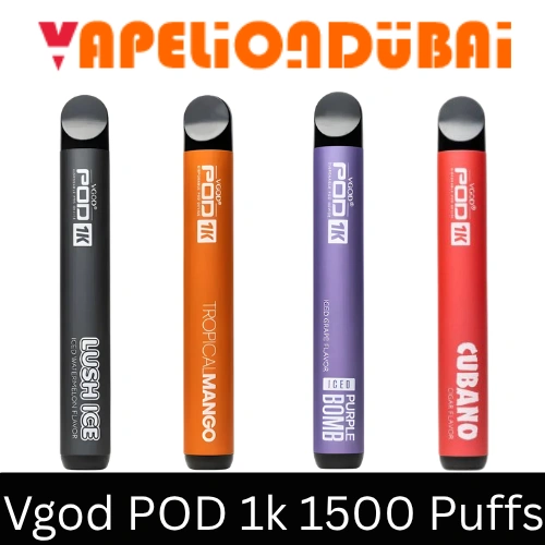 VGOD POD 1K Disposable Vape VGOD POD 1K disposable vape with 1500 puffs and 20mg nicotine available at Vape Lion Dubai