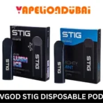 VGOD STIG disposable vape with multiple flavor options and 60mg nicotine
