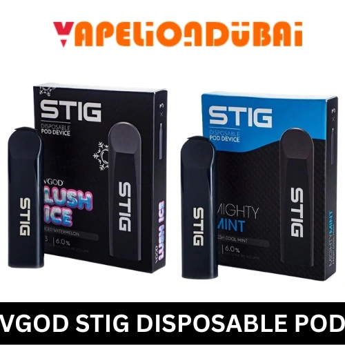 VGOD STIG disposable vape with multiple flavor options and 60mg nicotine