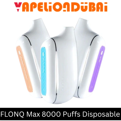 FLONQ Max S 8000 Puffs rechargeable disposable vape with dual mesh coil and LCD display