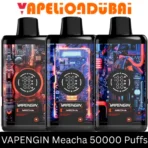 VAPENGIN Mecha 50000 Puffs with 4 adjustable power levels, dual mesh coil, and HD display