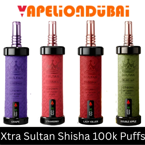 SULTAN Shisha 100K Puffs 2mg disposable vape in Dubai SULTAN Shisha 100K Puffs 2mg rechargeable vape with DTL draw and adjustable airflow