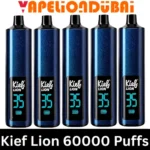 KIEF LION 60K Puffs DTL disposable vape with replaceable pods and 1,250mAh rechargeable battery